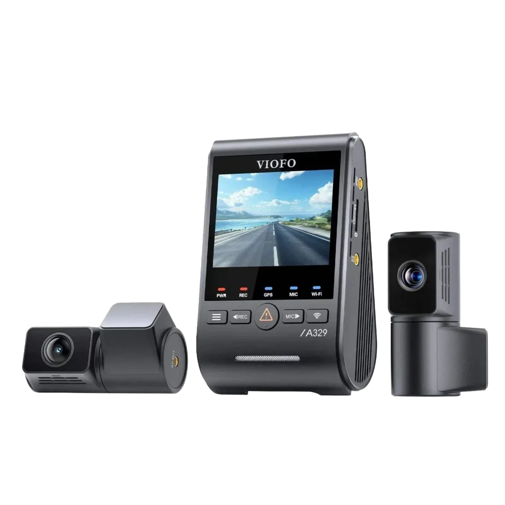 VIOFO A329S 4K three channel dash camera with rear and cabin cameras